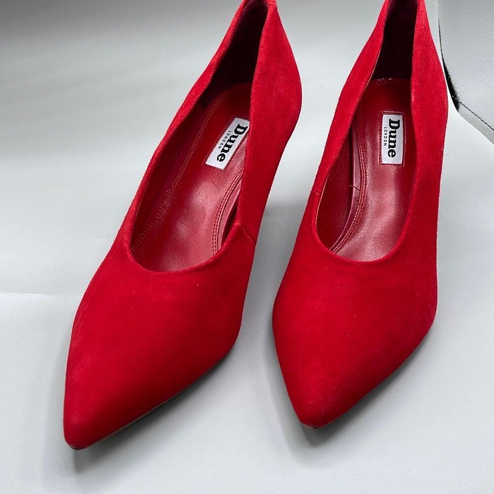 Dune London size 8.5 red suede heels.